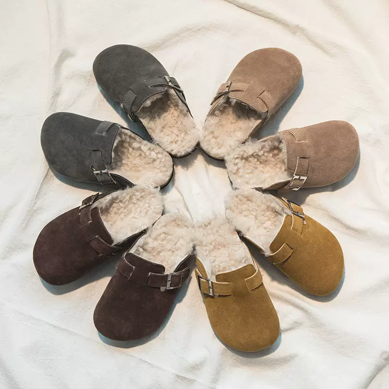 跨境一件代发童鞋2024冬季新款男女童毛毛包头家居鞋亲子鞋拖鞋