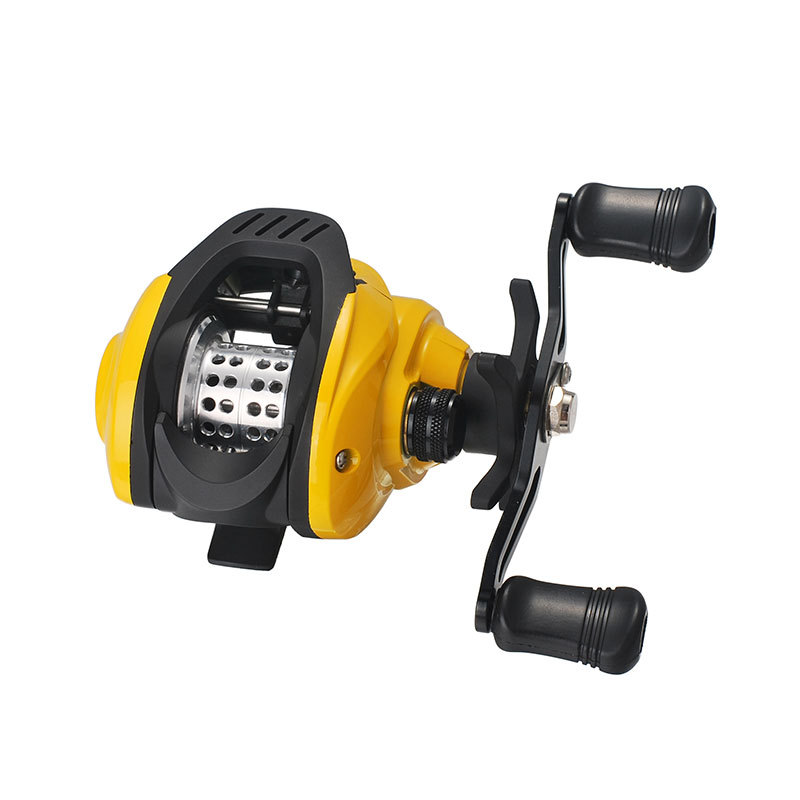 Carrete pequeño amarillo Kemeilong, carrete de gota de agua, carrete para señuelos, carrete de pesca, carrete modificado para microobjetos Lei Qiang para pesca de pez negro, carrete de lanzamiento largo para boca de caballo.