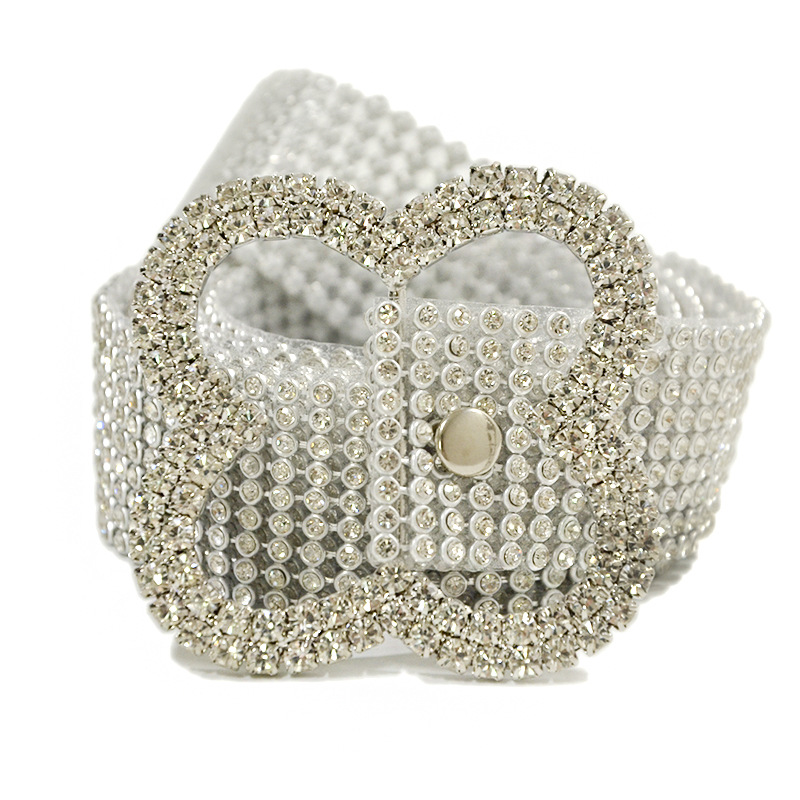 Taobao nuevas mujeres dulce cinturón de diamantes 9 filas rhinestone lleno con incrustaciones cinturón de moda a juego ropa cinturón al por mayor