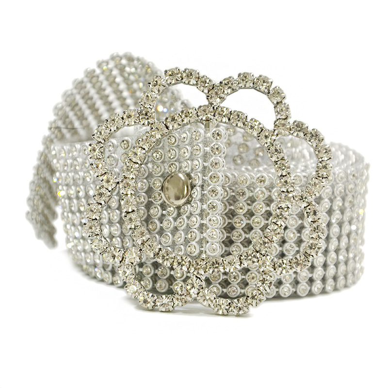 Taobao nuevas mujeres dulce cinturón de diamantes 9 filas rhinestone lleno con incrustaciones cinturón de moda a juego ropa cinturón al por mayor