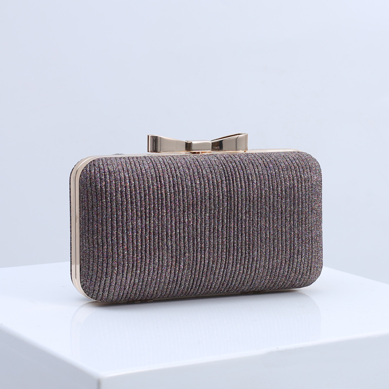 Lindo arco bolso de noche especial plisado rojo bolso de novia brillante vestido de embrague Bolso de mujer transfronteriza e-commerce