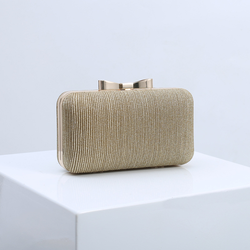 Lindo arco bolso de noche especial plisado rojo bolso de novia brillante vestido de embrague Bolso de mujer transfronteriza e-commerce