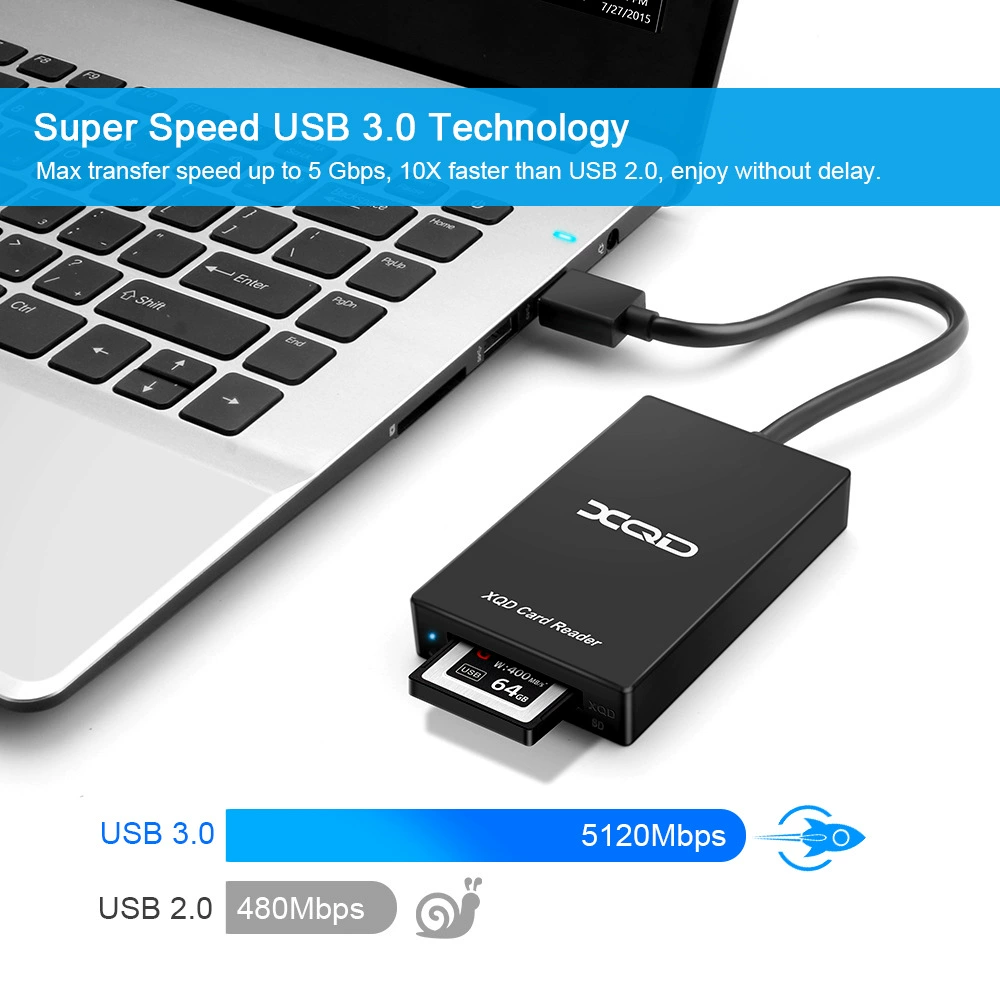 Многофункциональный кард-ридер Rocketek Type-C на XQD, USB 3.0, для карт M/G хранения