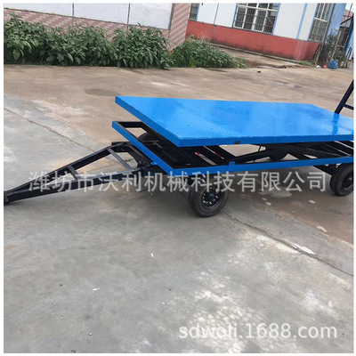 牵引工具车平板车拉货车运输四轮拖挂车1吨载货搬运转向平板拖车|ms