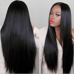 Cross-border European and American false hair for women long straight Amazon African black hair straight hair cap wholesale supply