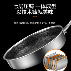 New stainless steel frying pan household flat non-stick pan steak omelette pan induction cooker gas universal cross-border pan