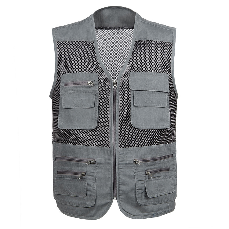 Outdoor spring and autumn multi-pocket men's professional photography vest cameraman vest vest director reporter mesh vest