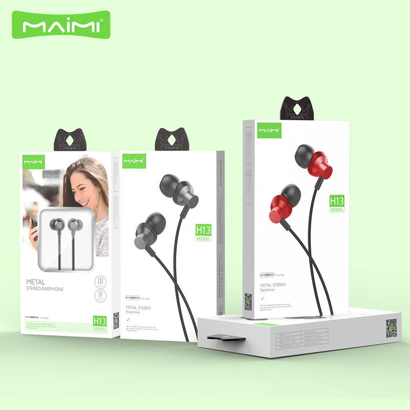 Mai Mai H13 metal headphones for iPhone Android stereo bass in-ear music headphones Mai Mai H13 metal headphones for iPhone Android stereo bass in-ear music headphones