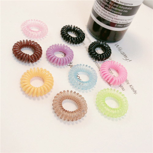 Phone line hair tie in a circle, Korean version, cute Korean girl style, high elasticity thin hair tie for hair bun