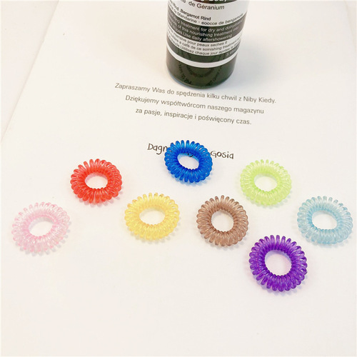 Phone line hair tie in a circle, Korean version, cute Korean girl style, high elasticity thin hair tie for hair bun