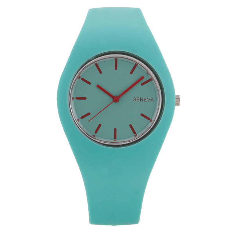 Geneva Fashion Trend Candy Korean Version Quartz Watch Silicone Strap Women's Watch Foreign Trade Hot Model Manufacturer Wholesale