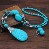 Retro turquoise pendant, necklace, jewelry, earrings, ring, accessory, European style, wholesale