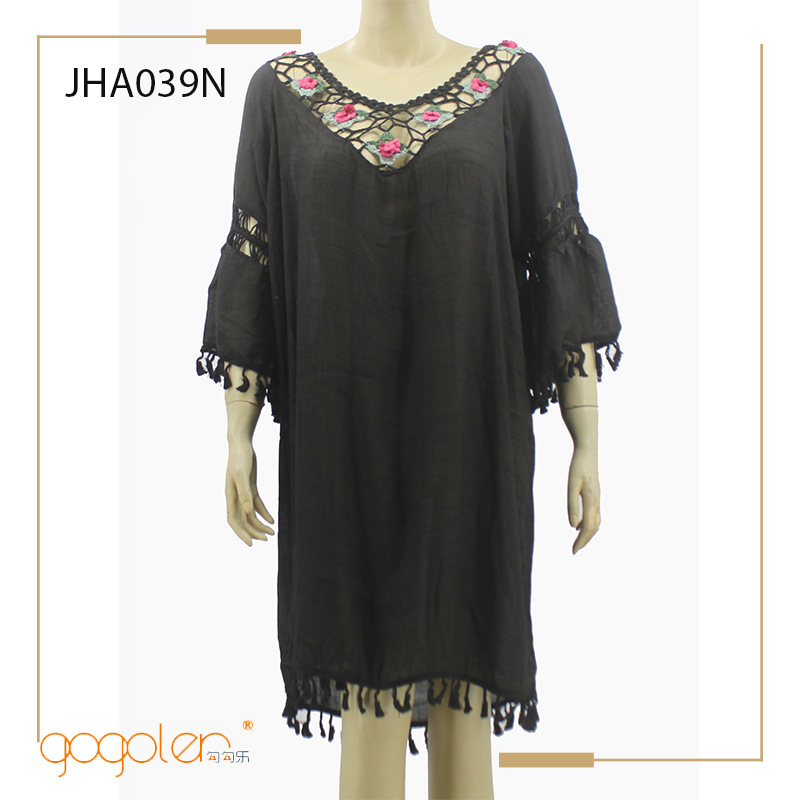 New European and American Women's Hook Hollow Hollow Tassel Backless Loose Pullover Bags Hook Bags dress