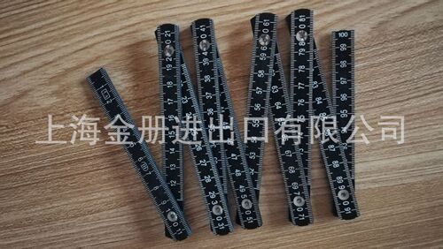 Cross-border Plastic Folding Ruler Plastic Folding Scale Folding Ruler 1 Meter 10 Fold Black ABS Ruler