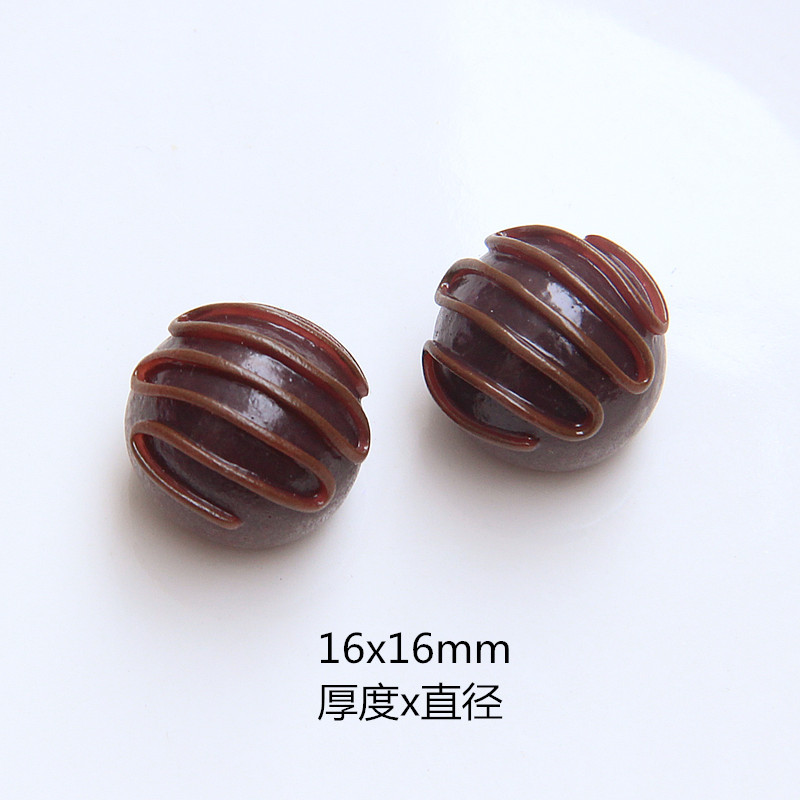 Tamaño pequeño resina simulación accesorios de chocolate mini postre decoración de la casa DIY caja del teléfono pendientes accesorios de la joyería