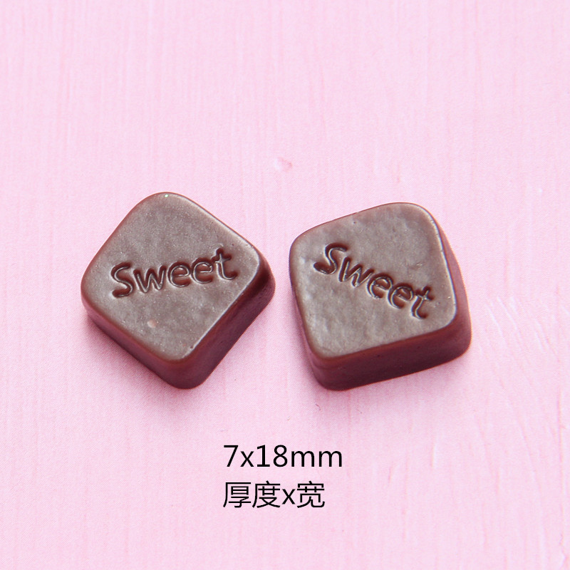 Tamaño pequeño resina simulación accesorios de chocolate mini postre decoración de la casa DIY caja del teléfono pendientes accesorios de la joyería