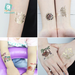 Cross-border supply waterproof pirate tattoo sticker treasure hunt funny gold child cartoon tattoo sticker tattoo