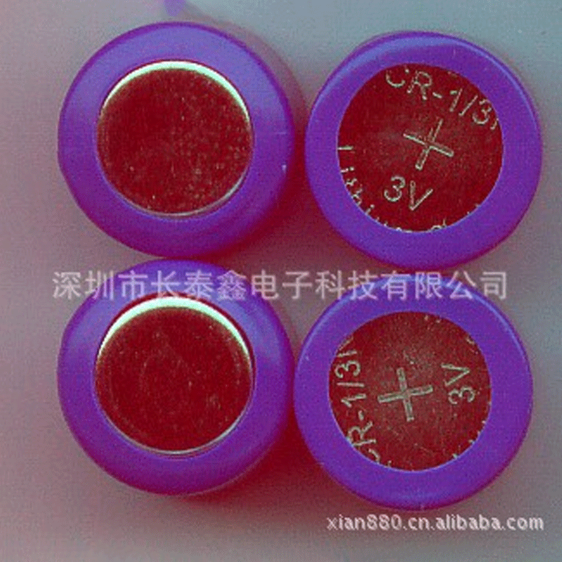 厂家供应长寿命锂锰CR1/3N微型仪器仪表锂电池 3V小家电纽扣电池