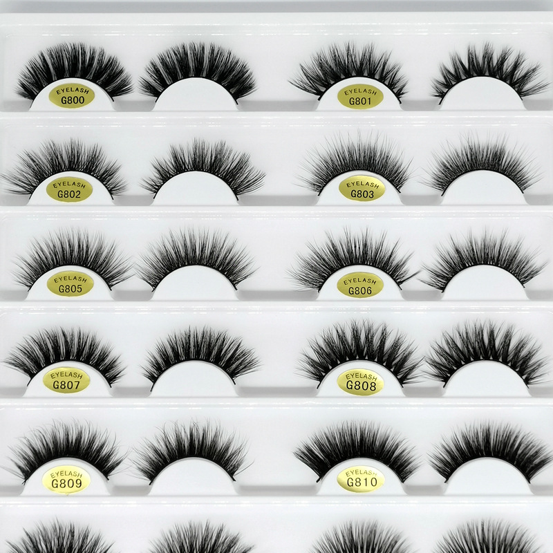 Pelo de visón 3D pestañas postizas 5 pares de ropa económica tridimensional multicapa estilo europeo y americano pestañas G800 suministro transfronterizo