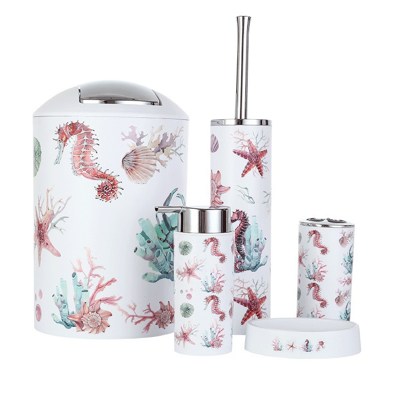 Set de baño de plástico bathroomset suministros de baño Baño hogar traje de lavado conjunto de baño de seis piezas