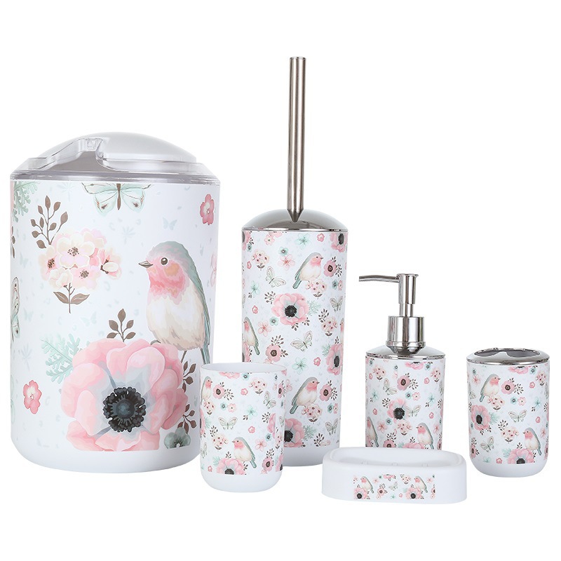 Set de baño de plástico bathroomset suministros de baño Baño hogar traje de lavado conjunto de baño de seis piezas