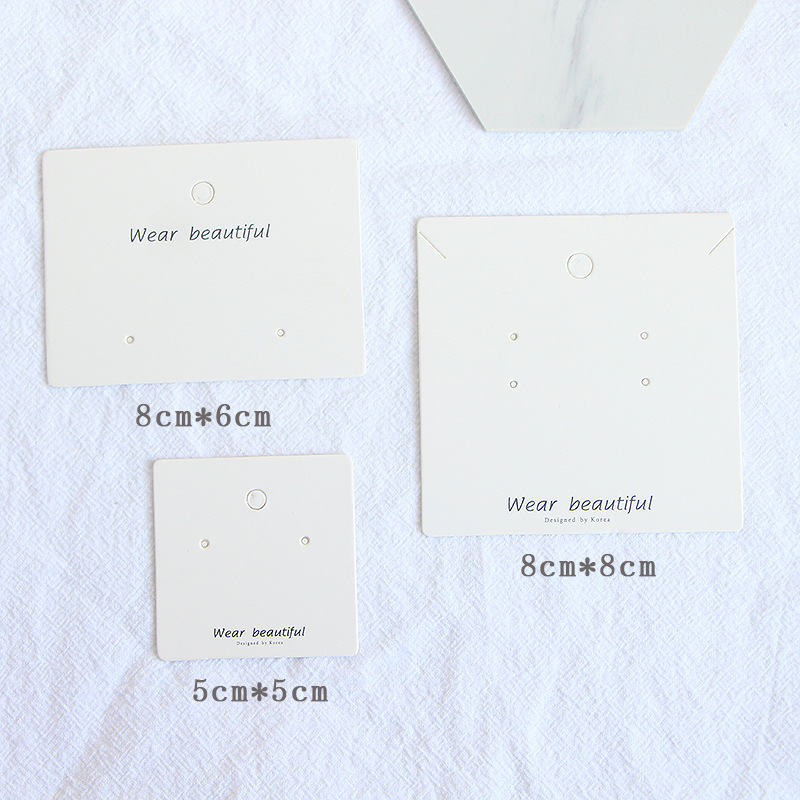 高级饰品耳环包装卡片纯白色标准饰品包装卡英文字母时尚耳环批发