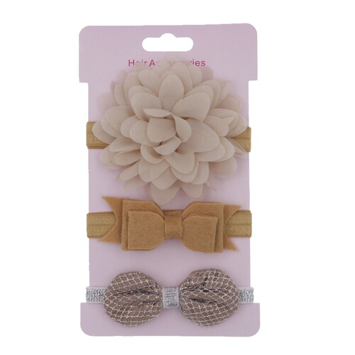 Fashionable Korean-style floral hairbands, headbands, hairbands, hairbands, hair cards, accessories, children's bow three-piece set
