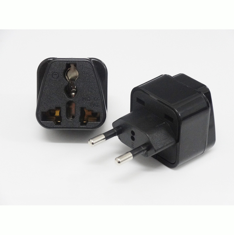 供应巴西瑞士欧规两圆插头转换器 CE认证欧规菱形嵌入式转接头