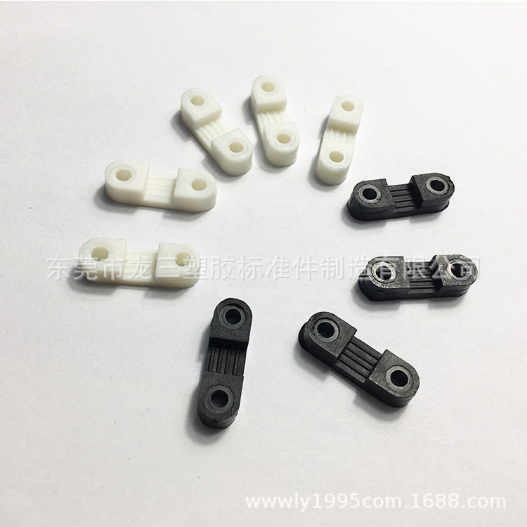 龙三塑胶厂大量供应凹型一字压线板 压线扣子 白色压线条总长20mm