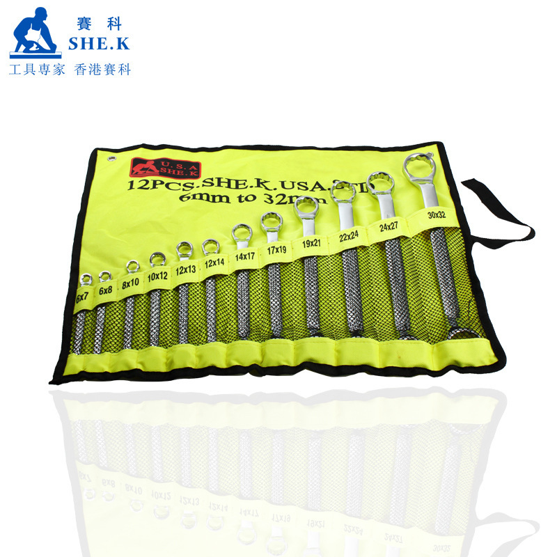 赛科8-32mm镜面抛光梅花扳手12件套装梅花扳手套装呆扳手汽修工具