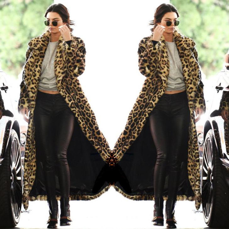 Women's Leopard Print Fur Coat, 2026 Autumn/Winter New Style, Warm Plus Size, Hooded Long Faux Fur Coat, Commuter Style