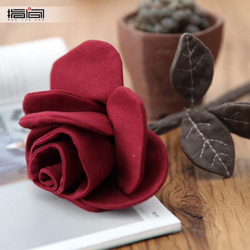 Hecho a mano DIY Rosa ramo pareja regalo principiante entrada patchwork creativo Lu bordado tridimensional decoración ramo