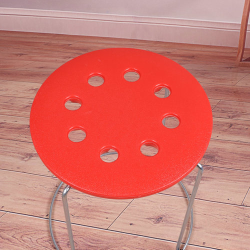 Stackable household plastic stool, minimalist style folding outdoor portable stool, reinforced stool, reinforced bench, round stool