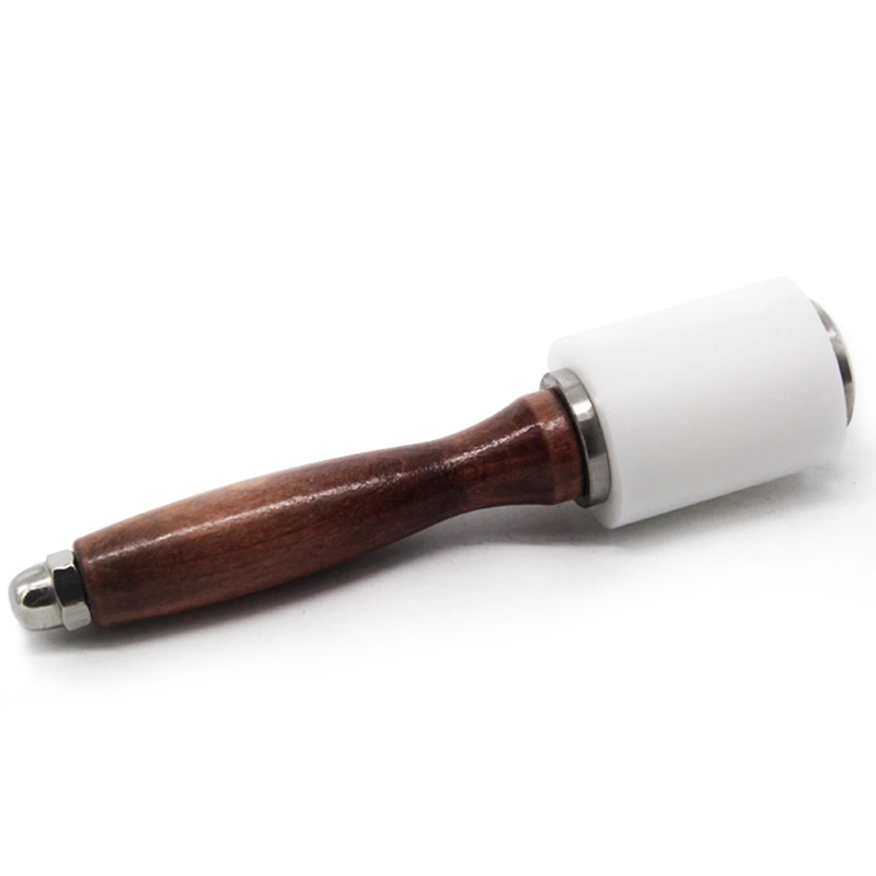 手工皮革皮雕印花工具皮雕锤子尼龙锤雕刻锤木柄打孔器 文具