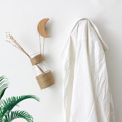 Nordic wooden wall hook beech star moon punch-free coat hook entrance door decorative wall hanging coat hook