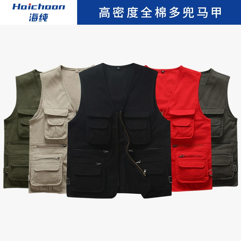 Жилет для фотосъемки с принтом логотипа Рыбалка Свадебный рекламный жилет директора с несколькими карманами Мужская и Женская рабочая одежда для добровольцев