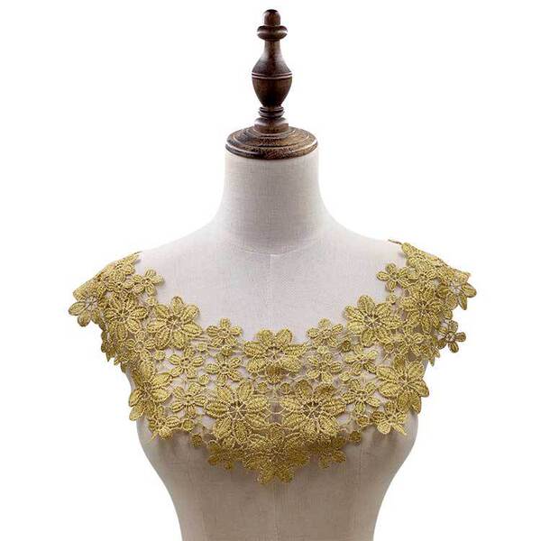 Water -soluble lace collar polyssed shredded filament embroidered…