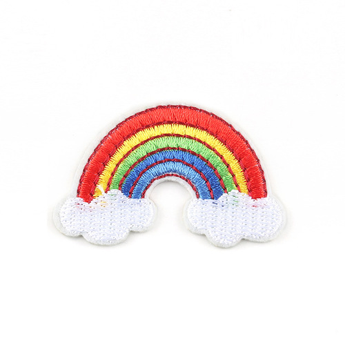 Strawberry Computer Adhesive Ironing Embroidery Cloth Sticker Rainbow Badge Wholesale Exquisite Computer Embroidered Label Clothes Patch Sticker