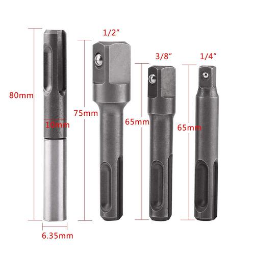 SDS handle connecting rod to 1/4 electric hammer conversion joint electric bit impact drill chuck sleeve adapter tool