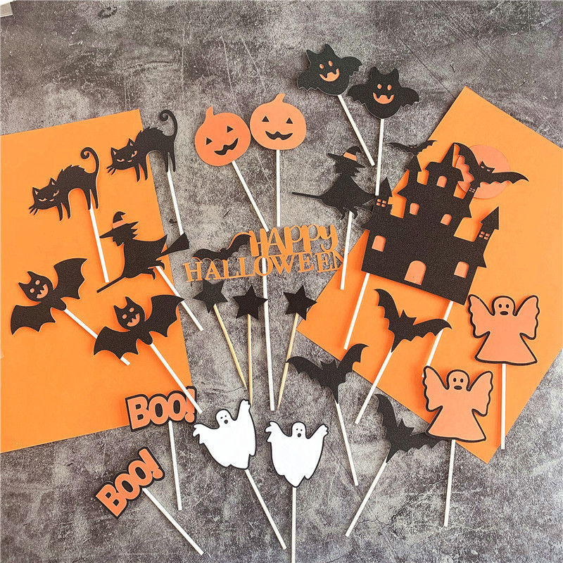 Halloween Decoration Collection: Pumpkin, Bat, Witch, Ghost, Castle Cake Decorations, Quirky Party Decorations