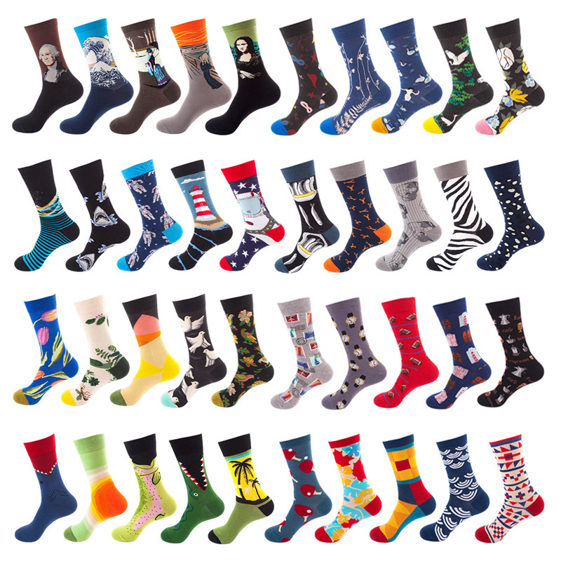 Autumn and Winter Trendy Socks for Men, European and American Street Hip-Hop Trendyy Brand Socks for Couples, Personalized Mid-Calf Stockings, Skateboard Trendy Socks