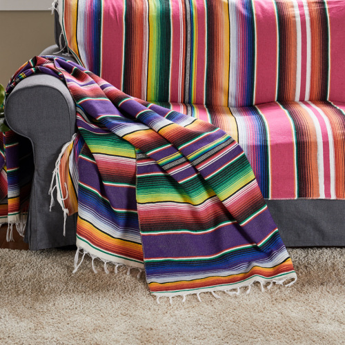 Mexican table flag Mexican rug party tablecloth woven tablecloth fringe rug Mexican tablecloth striped rug