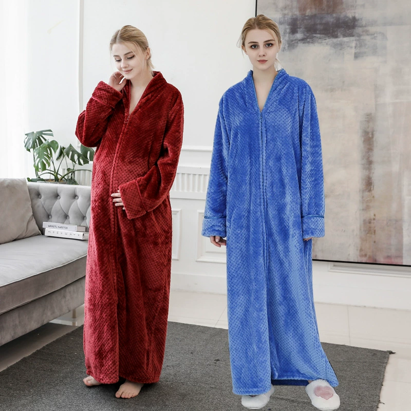 Демисезонное халат, фланелевый бархатный длинный pajamas для любимого, увеличенная толщина