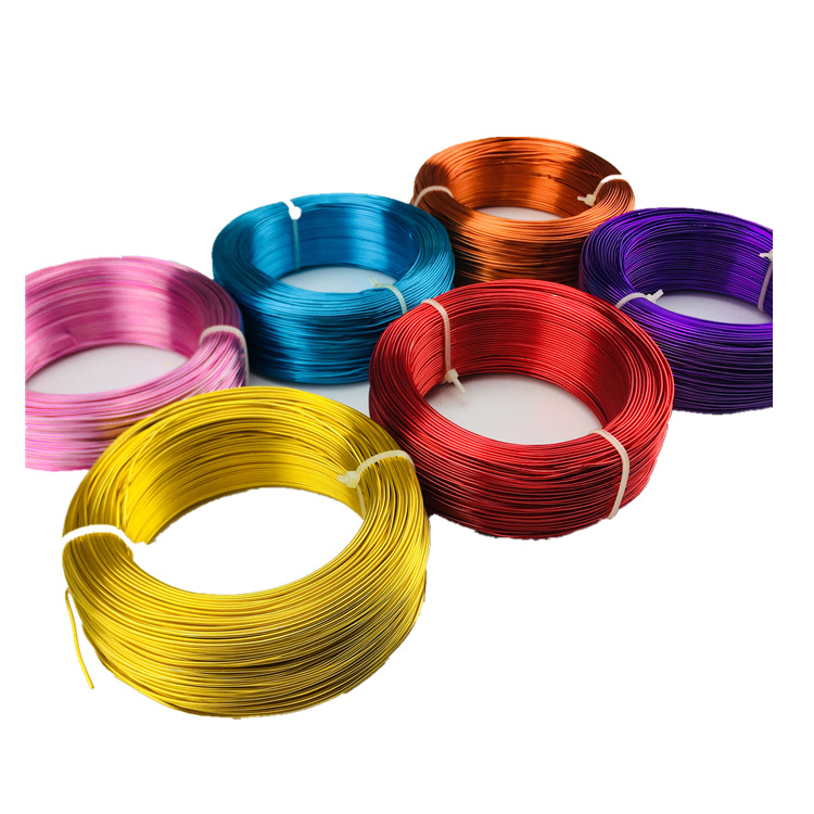 氧化铝丝收小卷收小圈收小盘彩色铝丝线圆款扁款花纹式铝丝