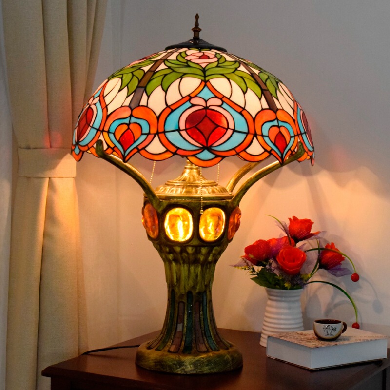 Tiffany Xiantao Congratulates Living Room Bedroom Bar Front Desk Lobby Decorative Table Lamp Decorative Antique Glass Lamp