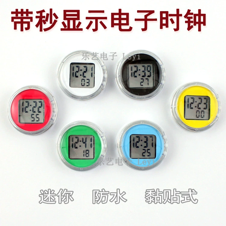 Мини Водонепроницаемые часы с секундомером мотоцикл автомобильные часы электронные часы Двухсторонняя клейкая паста электронные часы типа пасты