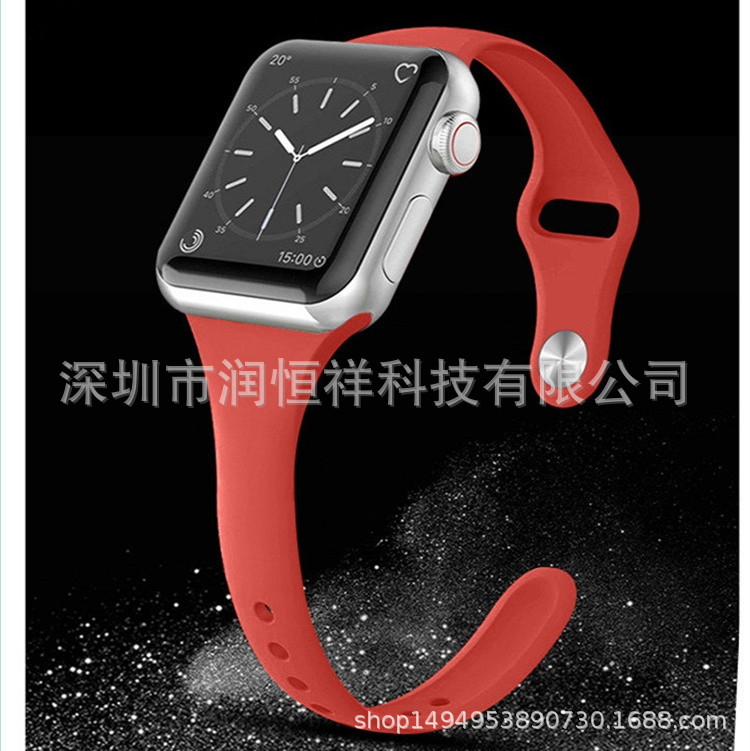 For Apple watch467 Apple Small Waisted Silicone Watch Strap iWatch10 42/46 Silicone Strap