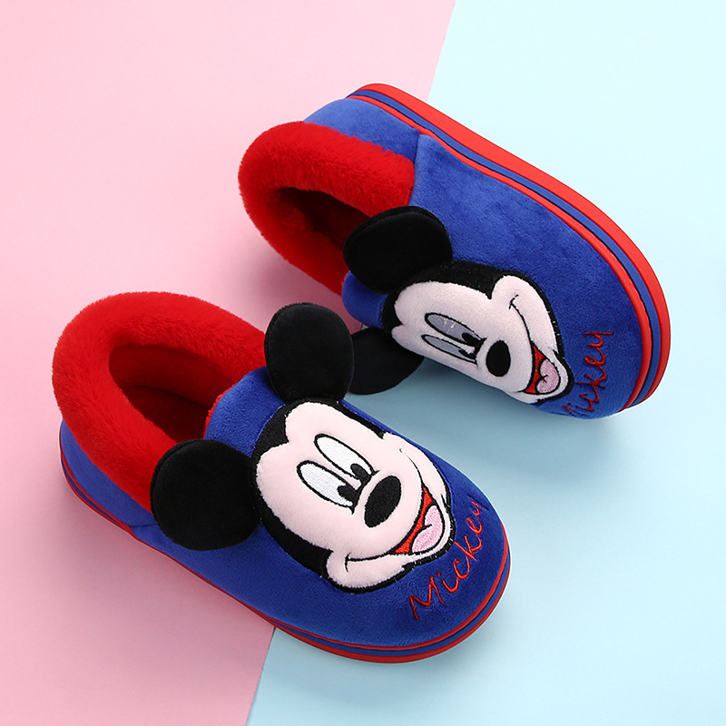 Dropshipping 121647 Bag Heel for Boys and Girls Indoor Warm Home Cotton Slippers Thickeneded Mickey Winter