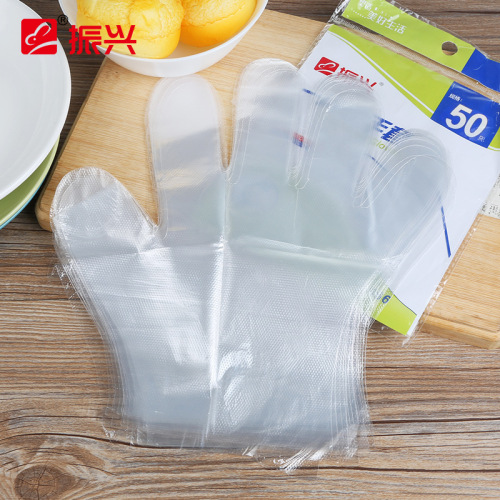 Zhenxing Disposable Gloves Wholesale Food Grade Catering Takeaway Edible Transparent Plastic Lobster PE Glove Film