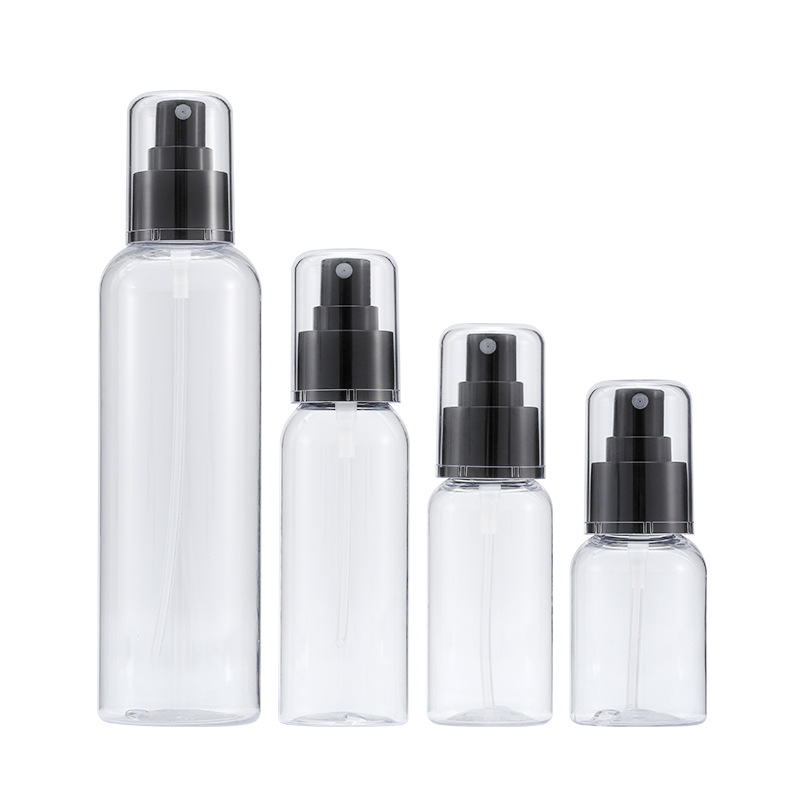 50ml75ml100ml250ml botella de plástico transparente para mascotas botella de spray de tóner en stock material de embalaje Xumin